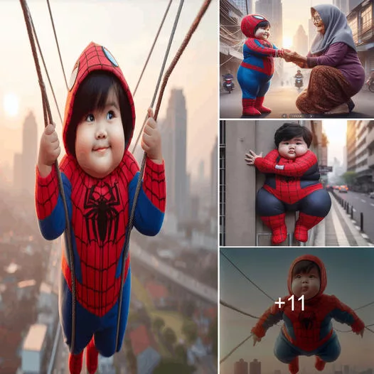 The Transformation of a Little One into a Spider Superhero.